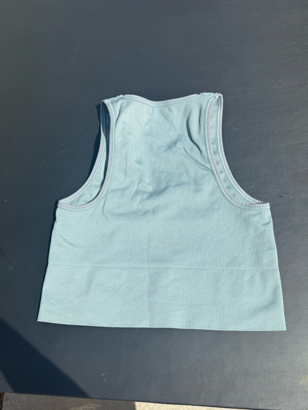 Athleta Ribbed V-Neck Cropped Tank - Light Blue - Picture 2 of 2